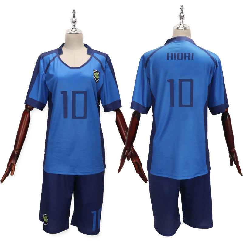 Yoichi Isagi Blue Lock Fußball-Trikot Cosplay Kostuem Damen Blau