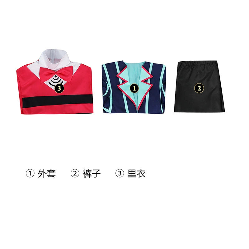 Vox Hazbin Hotel Anzug-Set Cosplay Kostuem Damen Dunkelblau