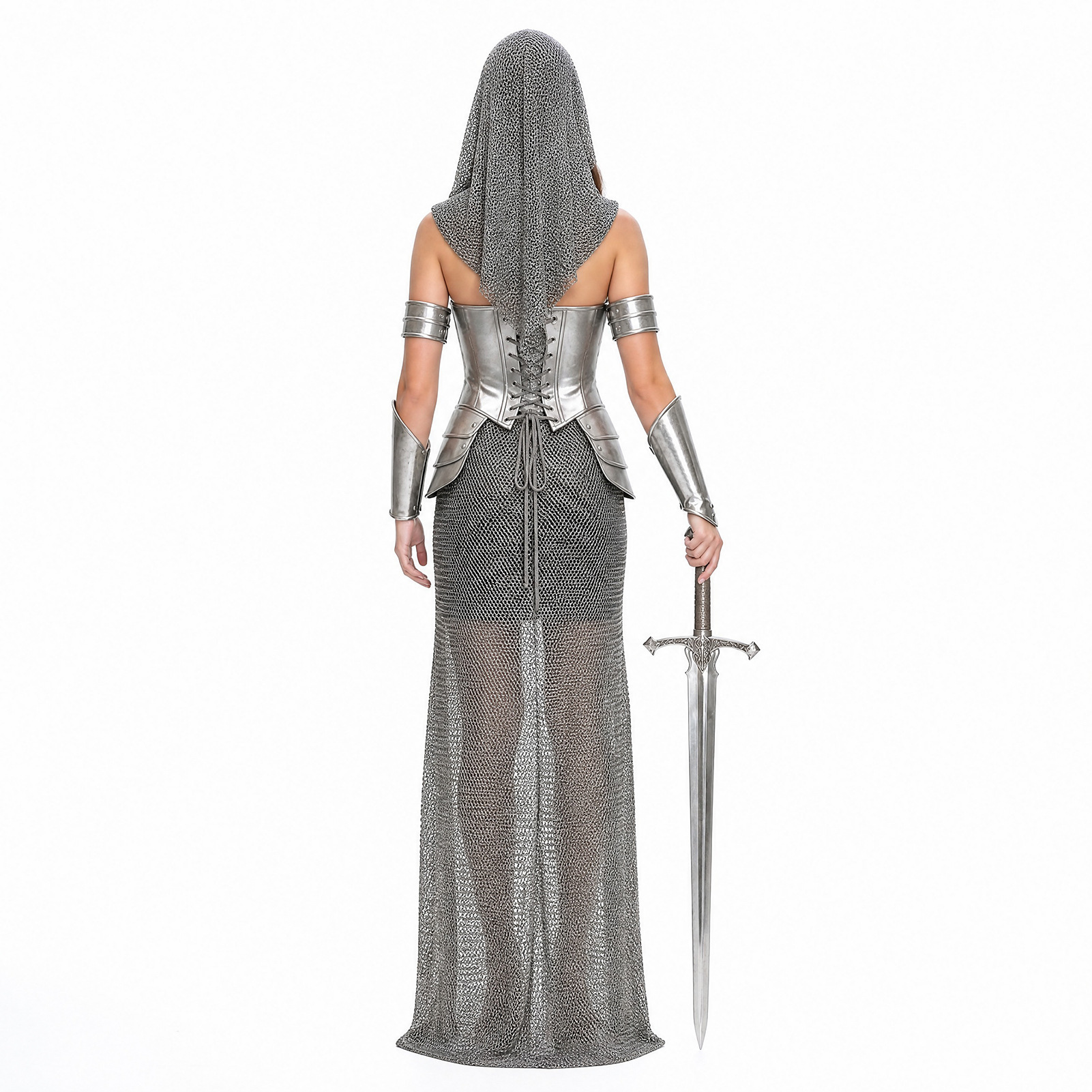 Chainmail Knight Armor Medieval Ritterin Cosplay Kostüm Damen