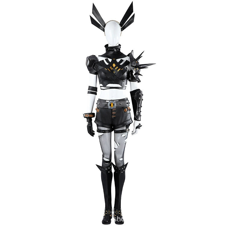 Magik Marvel Rivals Kostuem-Set Cosplay Damen Schwarz Weiss