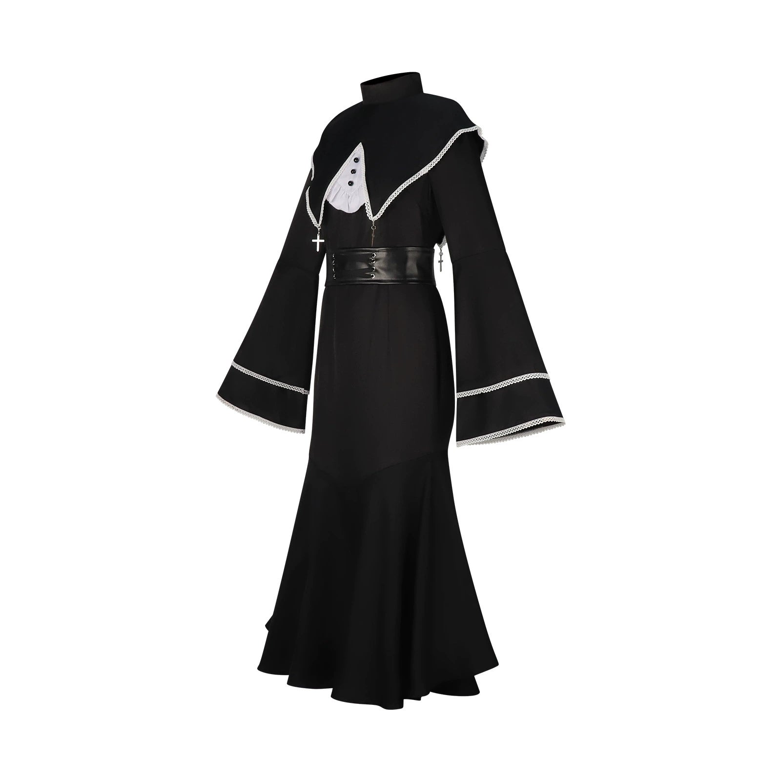 Hatsune Miku Project Sekai Nonnen-Kleid Cosplay Kostuem Damen Schwarz Weiß