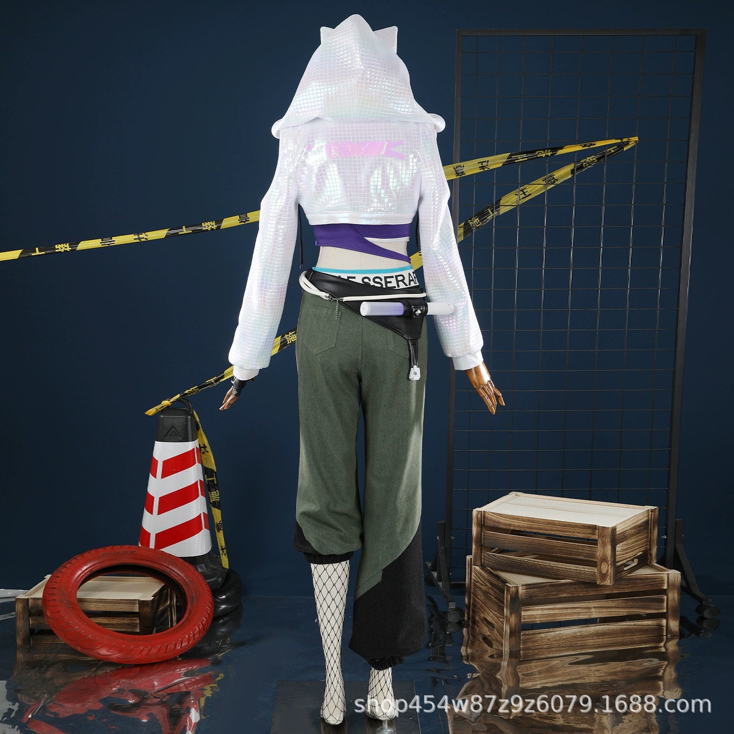 Ashe Overwatch Hoodie Kostuem Cosplay Damen Weiss Gruen