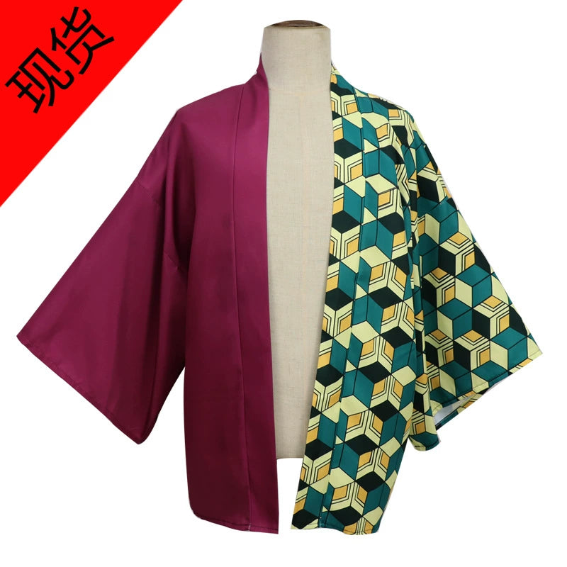 Shinobu Kocho Demon Slayer Haori-Set Cosplay Kostuem Damen Mehrfarbig