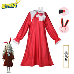 Dorothy Eggy Eggy Party Rotes Kleid Cosplay Kostuem Damen