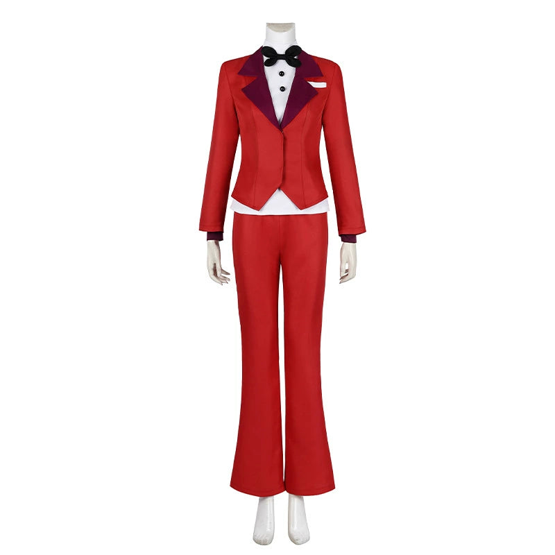 Alastor Hazbin Hotel Anzug-Set Cosplay Kostuem Damen Rot