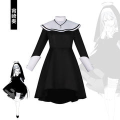 Yoisaki Kanade Project Sekai Nonnen-Kleid Cosplay Kostuem Damen Schwarz