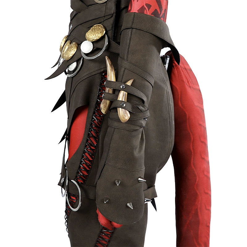 Karlach Baldurs Gate 3 Kostuem Cosplay Damen Rot Schwarz