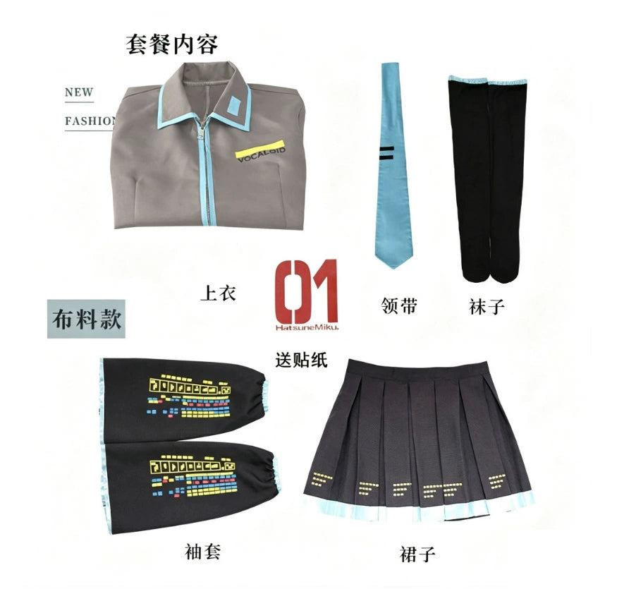 Miku Lacquer Vocaloid Lackleder-Kostuem Cosplay Kostuem Damen