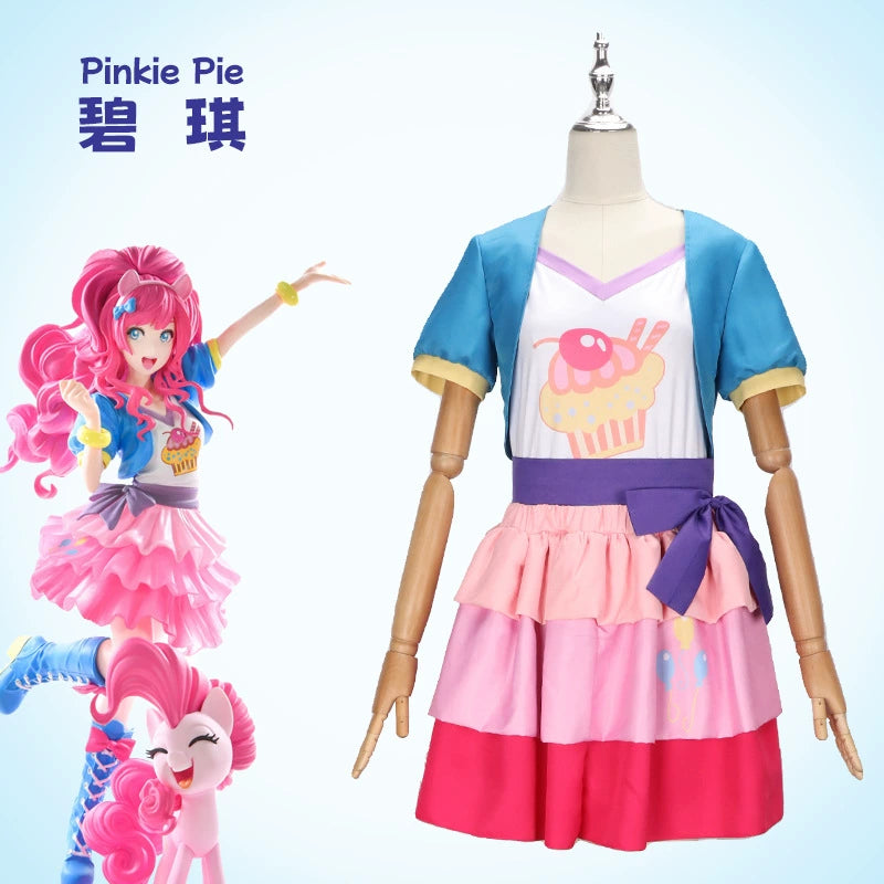 Pinkie Pie My Little Pony Prinzessin Kleid Cosplay Kostuem Damen