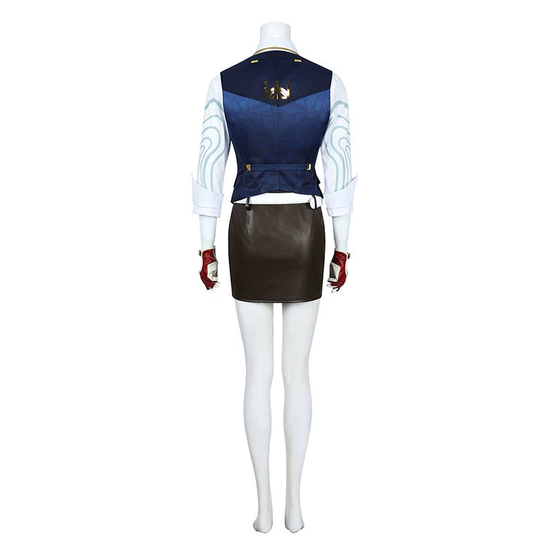 Chamber Valorant Agenten-Set Cosplay Kostuem Damen Dunkelblau