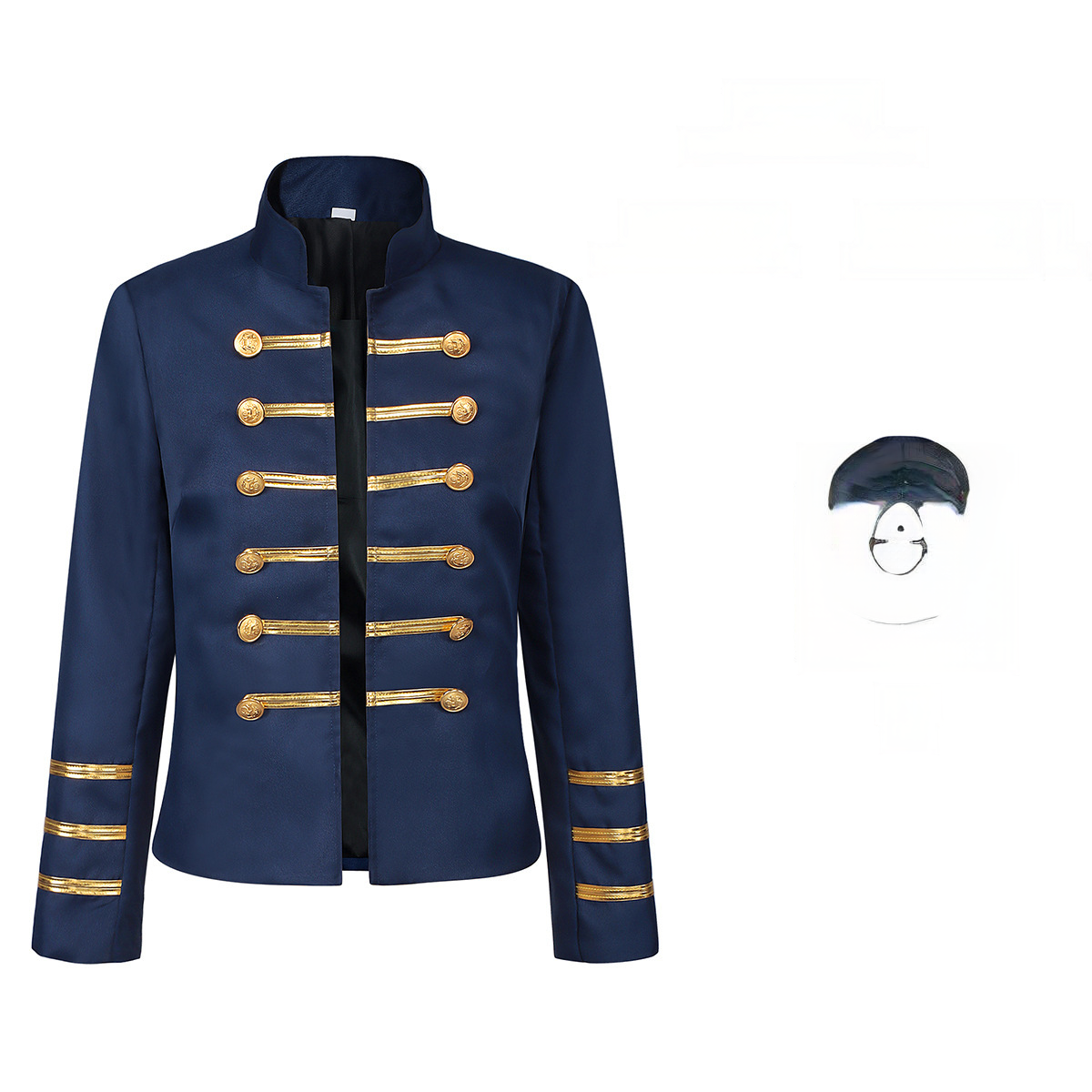 Militär-Bandjacke mit Goldknöpfen – viktorianischer Doublet Mantel für Bühne & Karneval, DAMEN