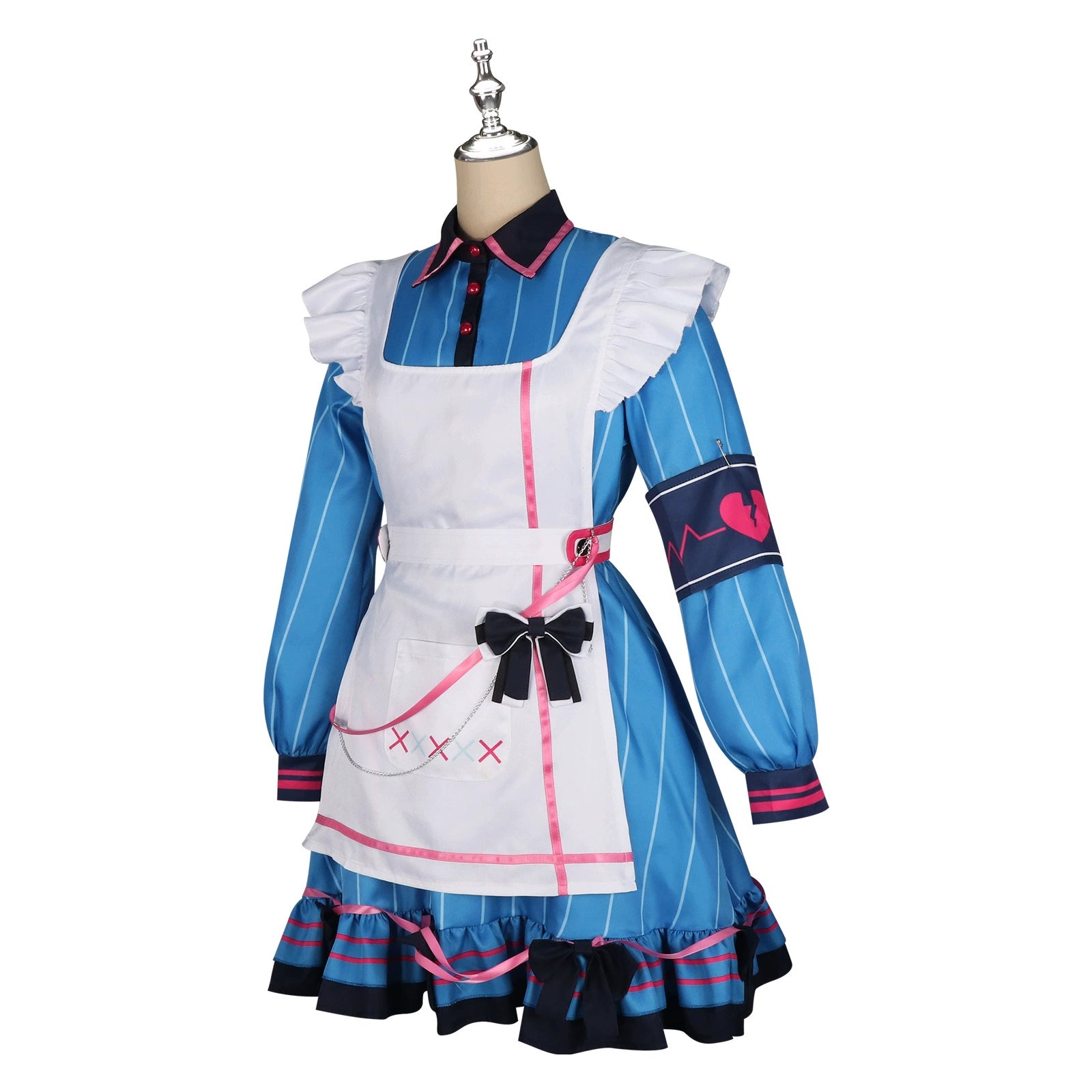 Asahina Mafuyu Project Sekai Maid-Kleid Cosplay Kostuem Damen Weiß Lila