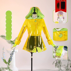 Mei Overwatch Regenjacke Cosplay Kostuem Damen Gelb Gruen