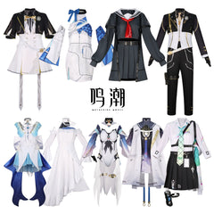 Wuthering Waves Uniform mit Jacke Cosplay Kostuem Damen Schwarz Weiß