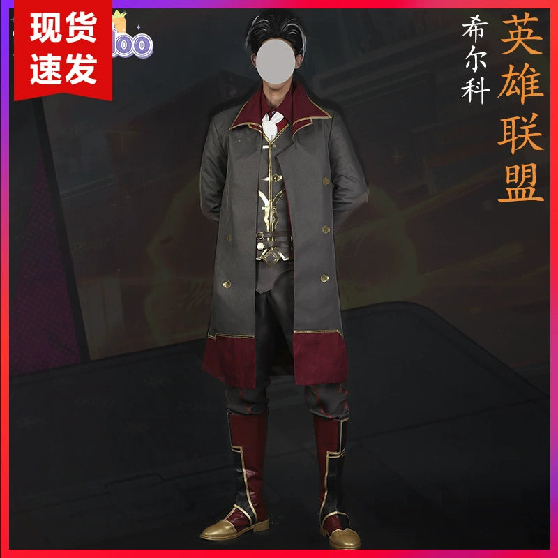 Silco League of Legends Unternehmer-Outfit Cosplay Kostuem Damen Grau