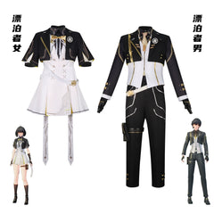 Rover Wuthering Waves Kampfanzug Cosplay Kostuem Damen Schwarz Weiß