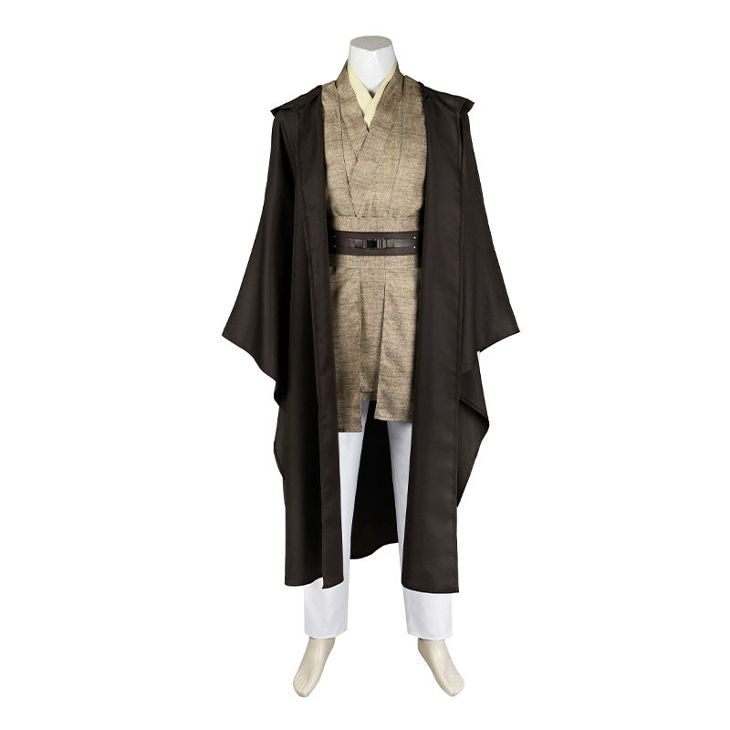 Mace Windu Star Wars Robe Cosplay Kostuem Damen Braun Beige