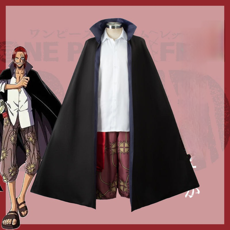 One Piece Shanks Cosplay Kleidung Hemd Jacke Kostüm komplettes Set