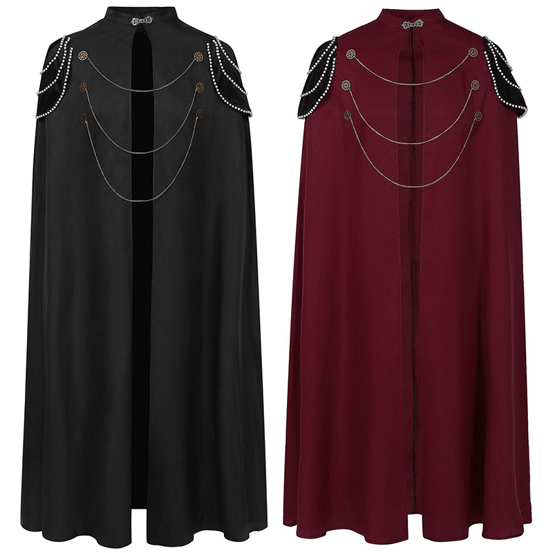 Royal-Umhang – Kapuzencape mit Perlen & Zahnrädern, DAMEN