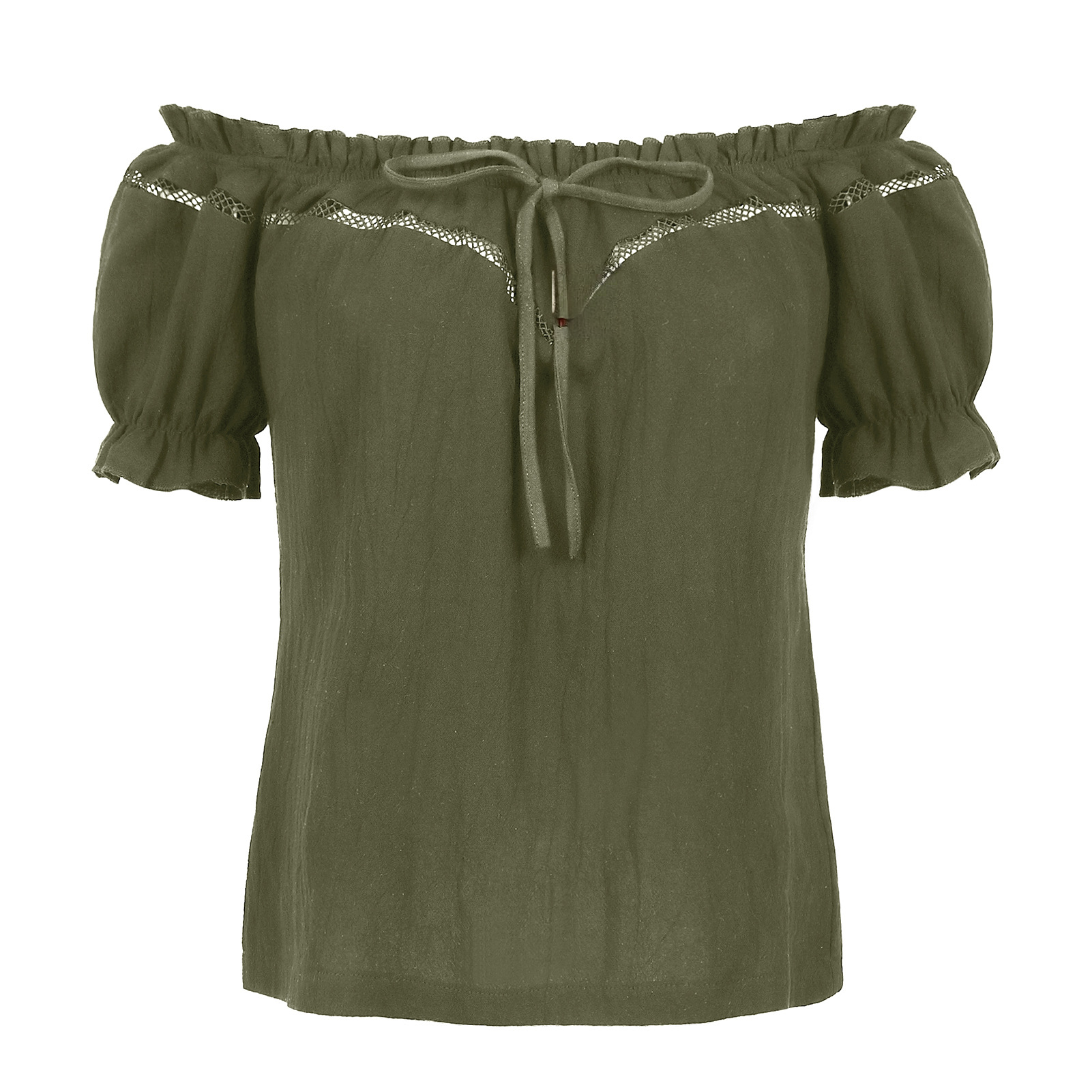 Schulterfreie Renaissance-Bluse SALE – Sommer Puffärmel-Top, DAMEN
