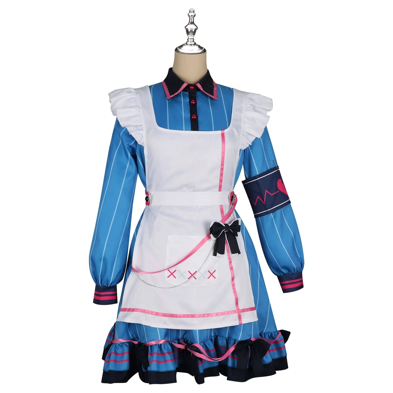Asahina Mafuyu Project Sekai Maid-Kleid Cosplay Kostuem Damen Weiß Lila