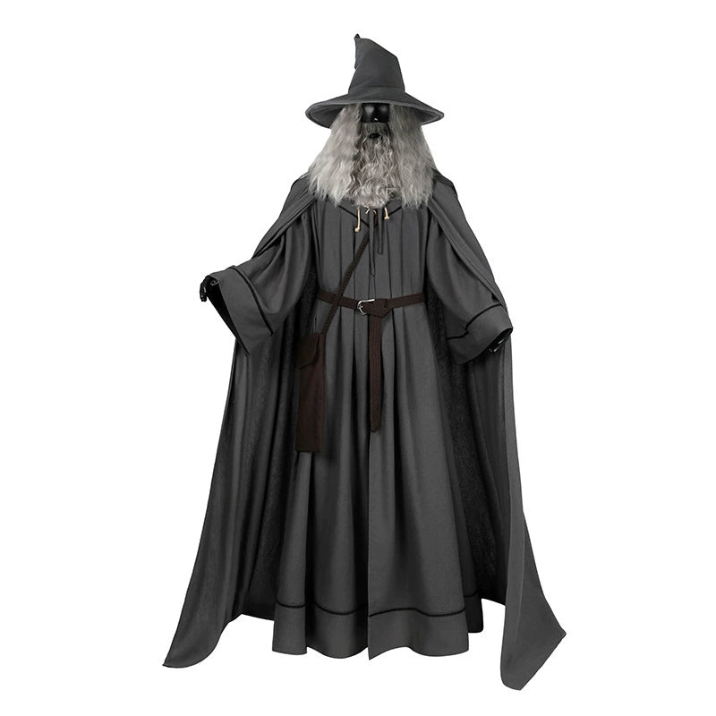 Gandalf Lord of the Rings Magier-Robe Cosplay Kostuem Damen Grau