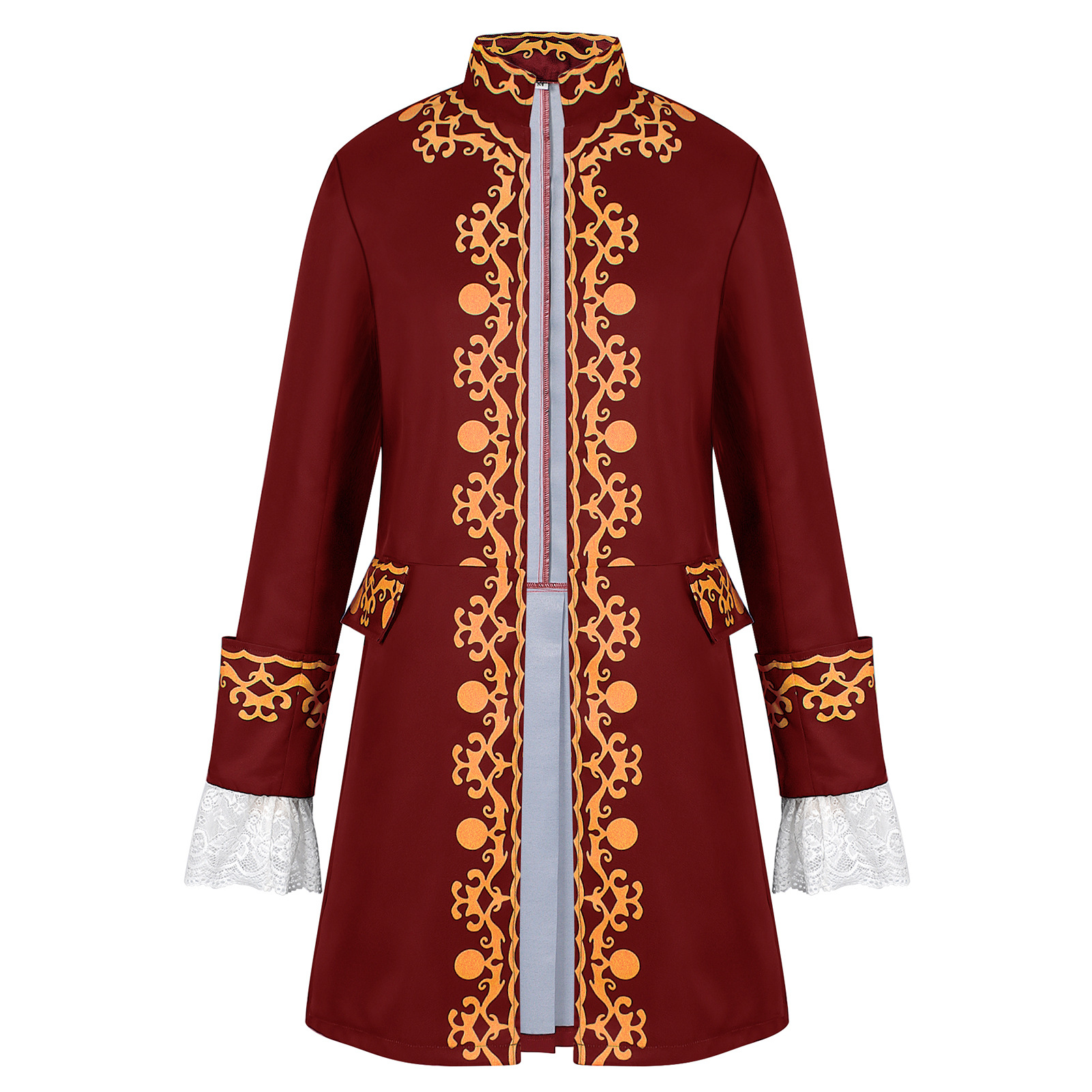 Prinzen-Mantel – europäischer Blazer mit Ornament für Bühne & Halloween, HERREN