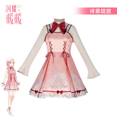 Poetic Bloom Shining Nikki Pinkes Blumenkleid Cosplay Kostuem Damen