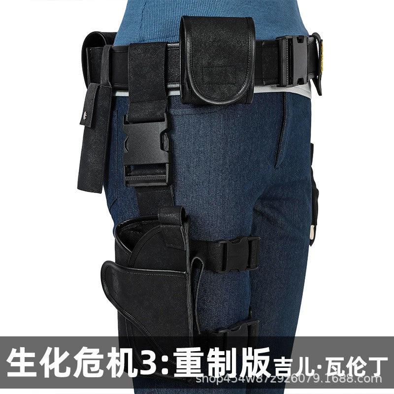 Jill Valentine Resident Evil Taktik-Set Cosplay Kostuem Damen Blau