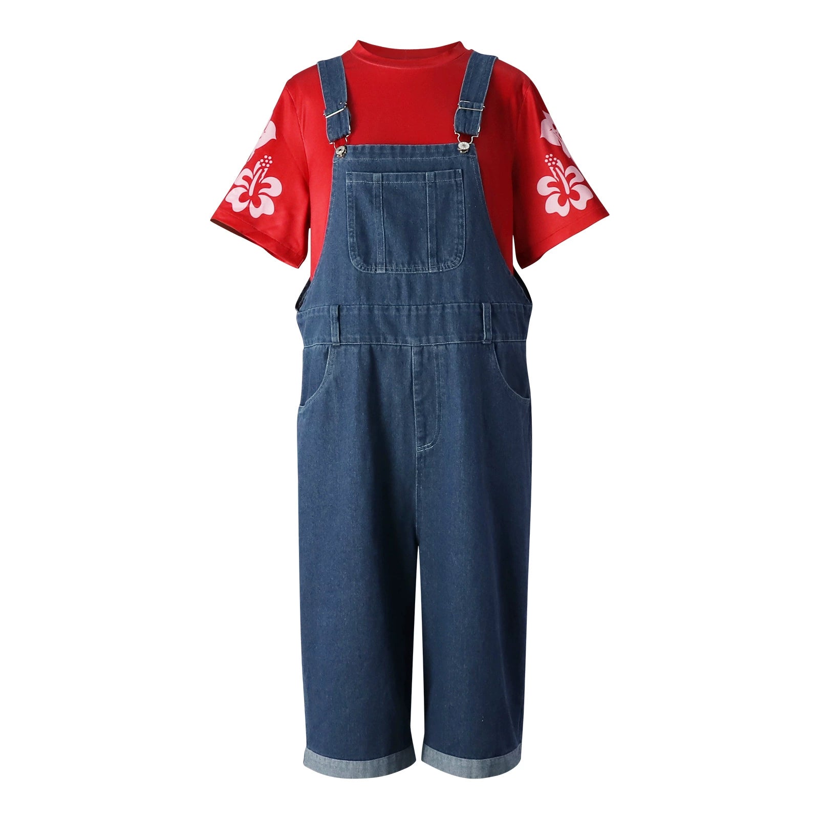 Stitch Cowgirl Lilo & Stitch Denim Latzhose Set Cosplay Kostuem Damen