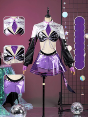 Konzert Path to Nowhere Lila-Schwarzes Konzert-Outfit Cosplay Kostuem Damen