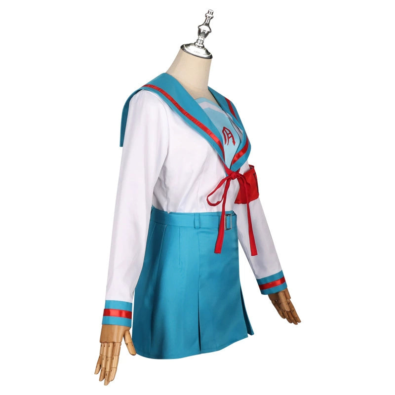 Haruhi Suzumiya Haruhi Suzumiya Blaue Sailor Uniform Cosplay Kostuem Damen