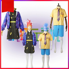 Ember Elemental Kleid Cosplay Kostuem Damen Violett Gelb