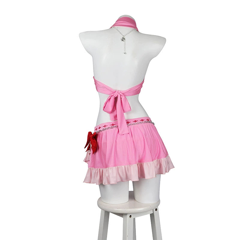 Aerith Final Fantasy VII Strand Outfit Cosplay Kostuem Damen Rosa