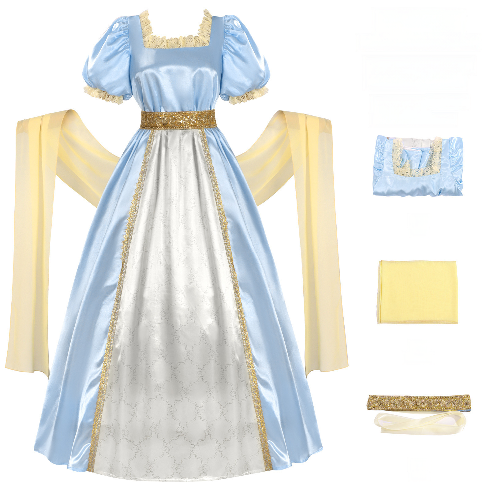 Hofkleid mit Puffärmeln – barockes Prinzessinnen-Kleid, DAMEN