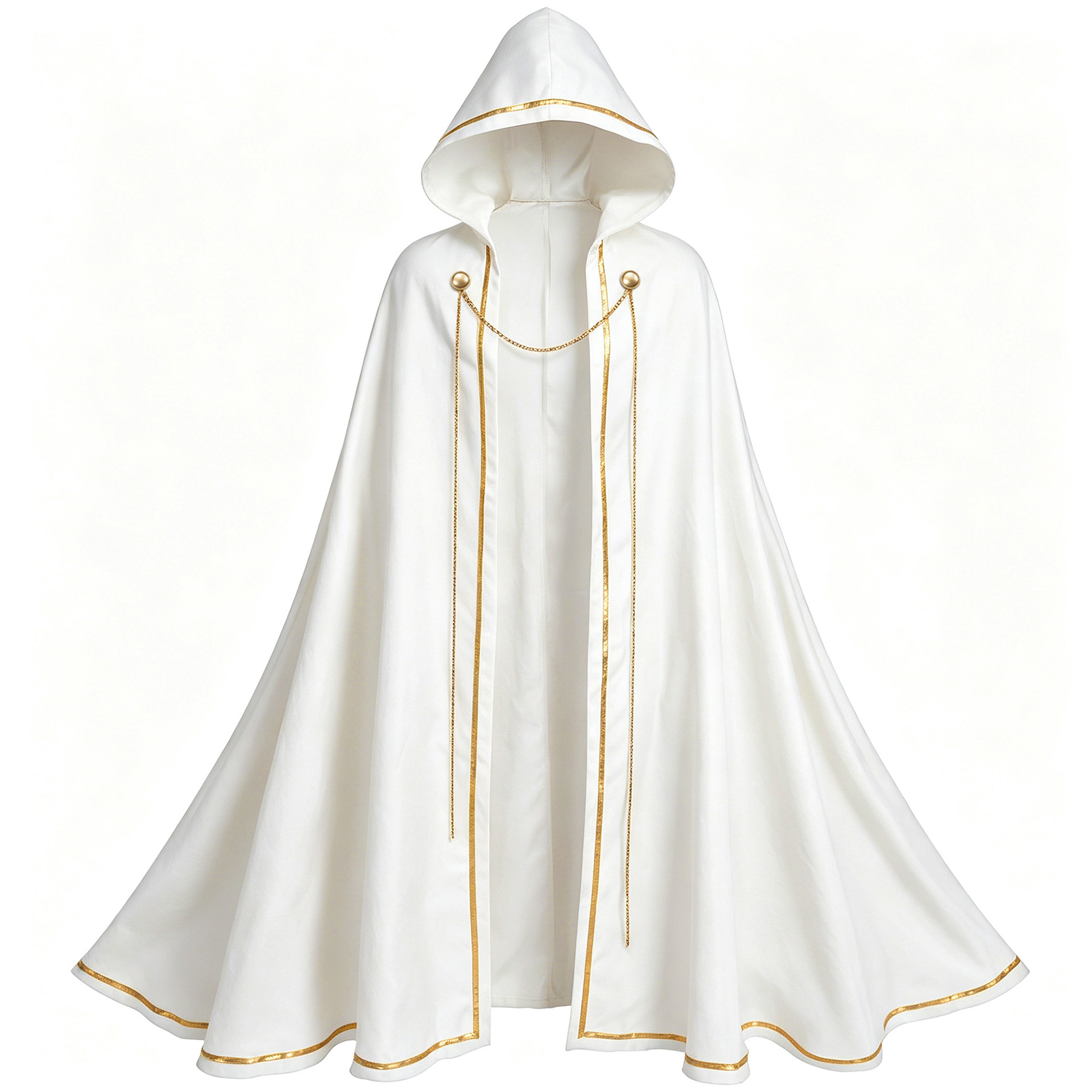 Goldbesatz-Kapuzenrobe – Hexenmeister-Umhang, Einheitsgröße