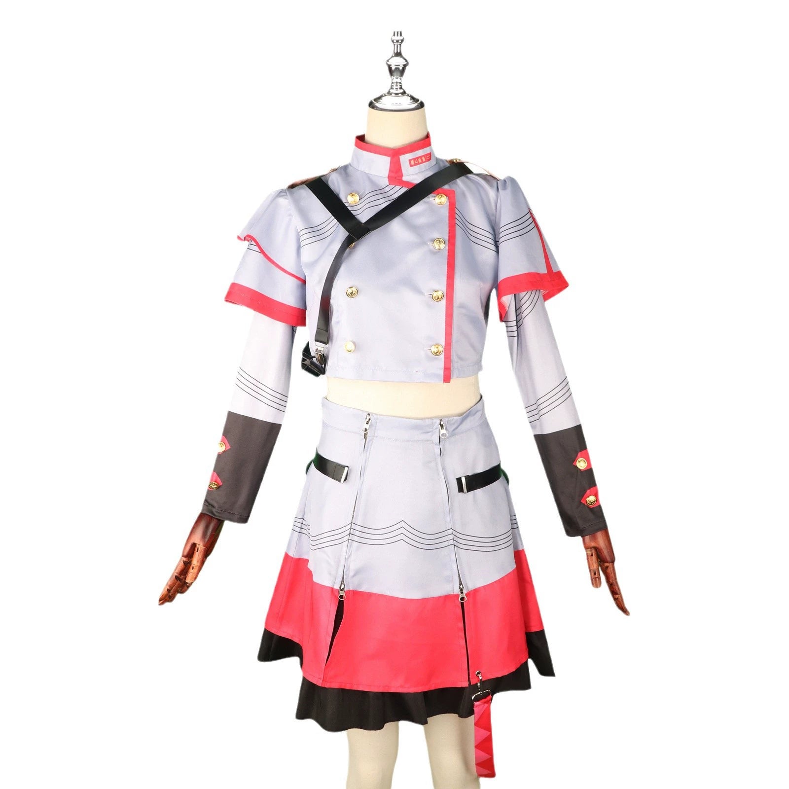 Kasane Teto Vocaloid Kleid-Set Cosplay Kostuem Damen Rot