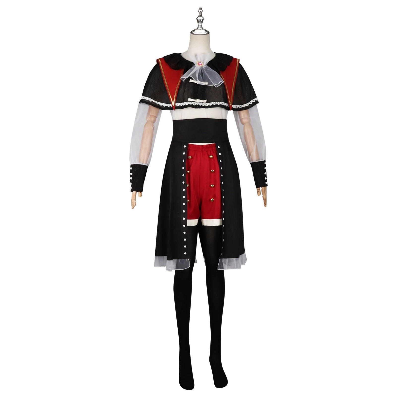Mutsumi Ave Mujica BanG Dream Schwarzes Gothic Kleid Cosplay Kostuem Damen