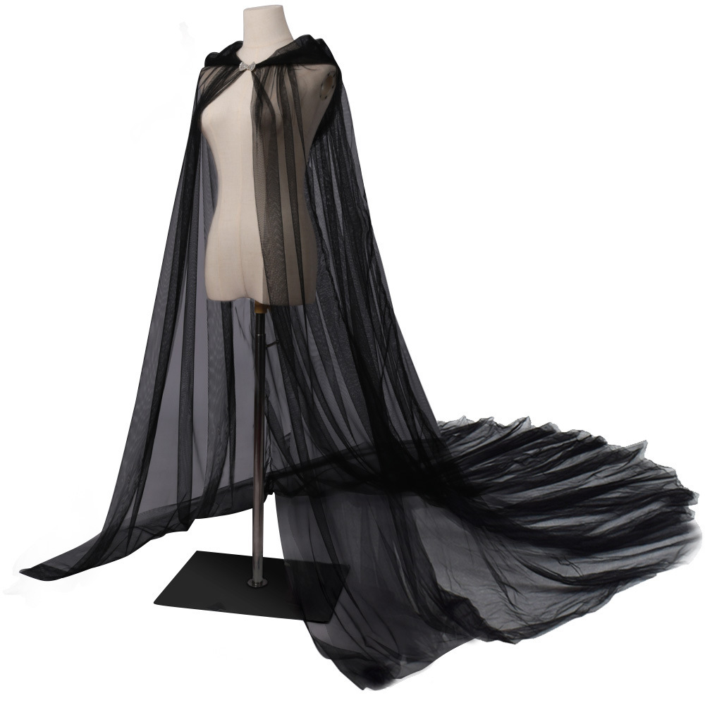 Vampir-Braut Umhang – langer Schleier-Cape für Halloween & Gothic Braut, DAMEN