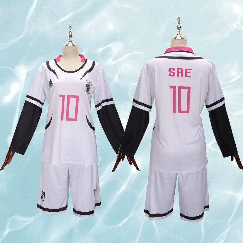 Yoichi Isagi Blue Lock Fußball-Trikot Cosplay Kostuem Damen Blau