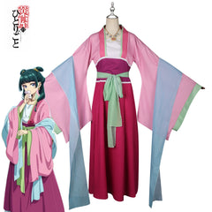 Maomao The Apothecary Diaries Fest-Hanfu Cosplay Kostuem Damen Rosa Dunkelrot