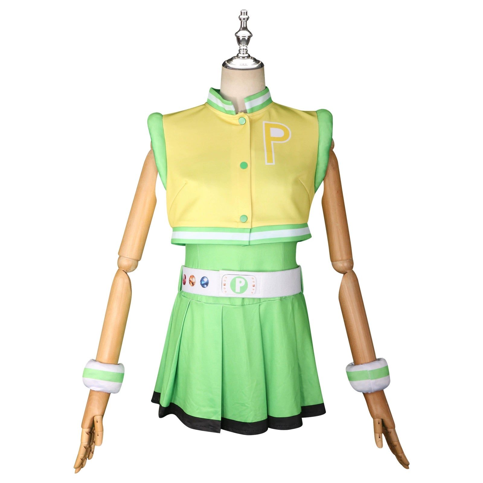 Blossom Bubbles Buttercup Powerpuff Girls Drei-Farben Kleid Set Cosplay Kostuem Damen