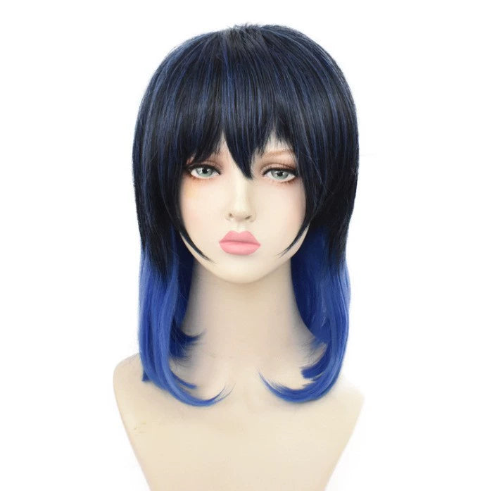Inosuke Hashibira Demon Slayer Kostüm-Set Cosplay Kostuem Damen Schwarz Blau