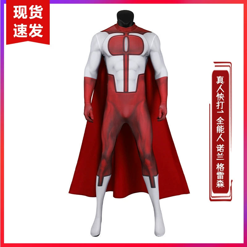 Omni-Man Mortal Kombat Kampfanzug Cosplay Kostuem Damen Rot