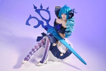 Gwen League of Legends Lolita-Kleid Cosplay Kostuem Damen Blau