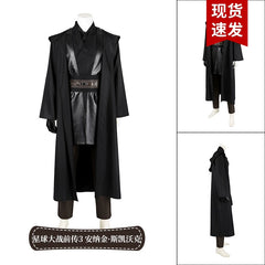 Anakin Skywalker Star Wars Jedi-Robe Cosplay Kostuem Damen Schwarz