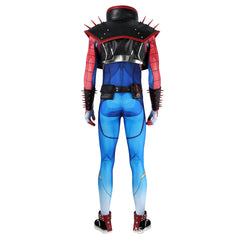 Spider-Punk Marvel Rivals Anzug Cosplay Kostuem Damen Rot Blau