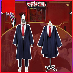 Mash Burnedead MASHLE Magier-Robe Cosplay Kostuem Damen Dunkelblau