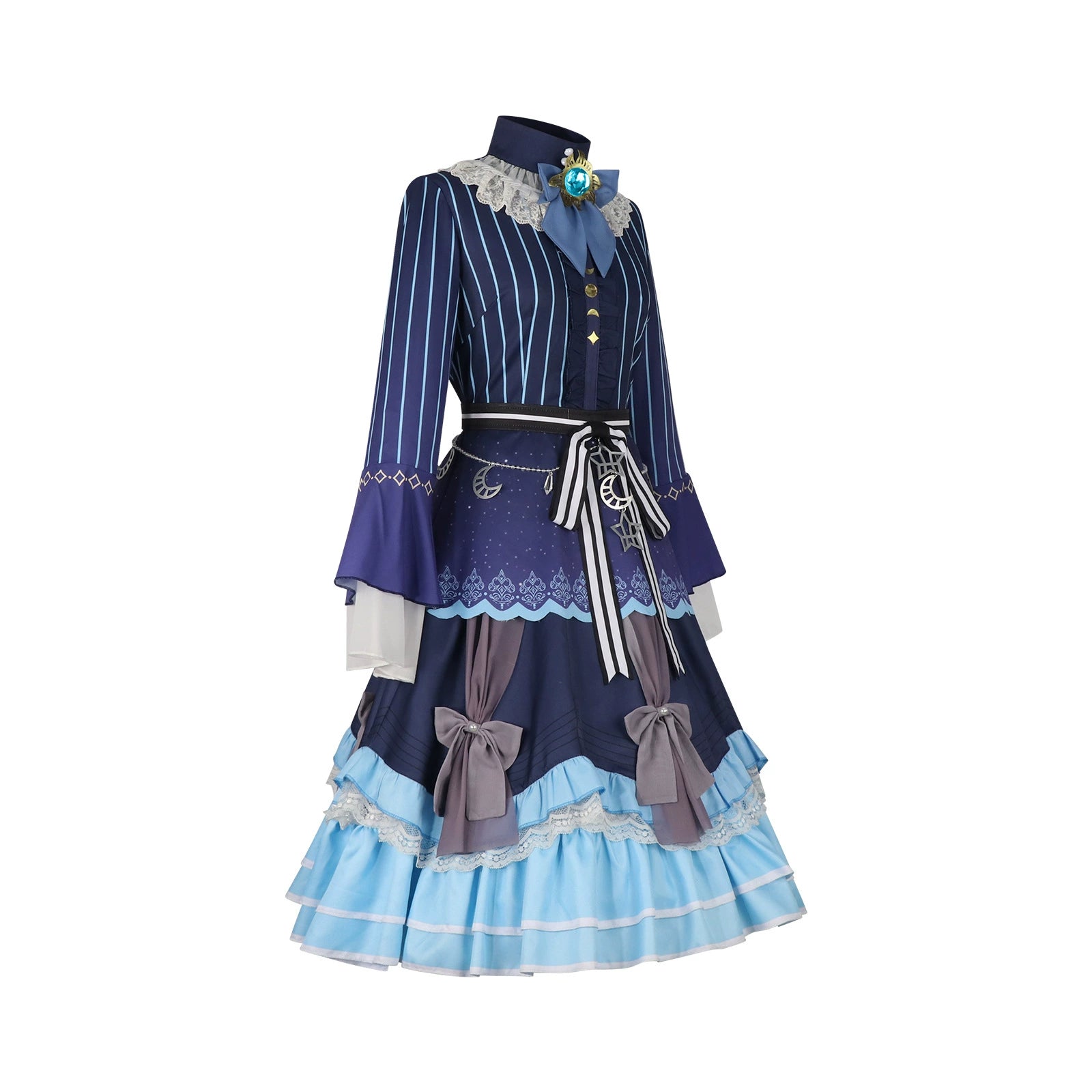 Yoisaki Kanade Project Sekai Bühnen-Kleid Cosplay Kostuem Damen Blau