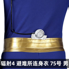 Fallout Vault 75 Jumpsuit Cosplay Kostuem Damen Blau Gelb